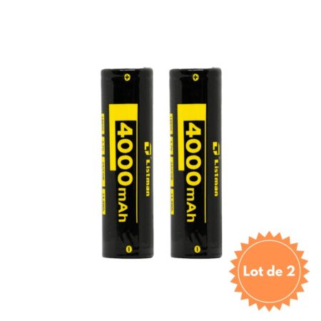 LOT DE 2 ACCUS 25A 18650 4000MAH (+ BOITE RANGEMENT ) LISTMAN