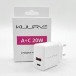 ADAPTATEUR CHARGEUR SECTEUR USB + USB-C KUURVE
