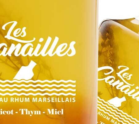 Rhum arrangé abricot thym miel 32° Les Canailles